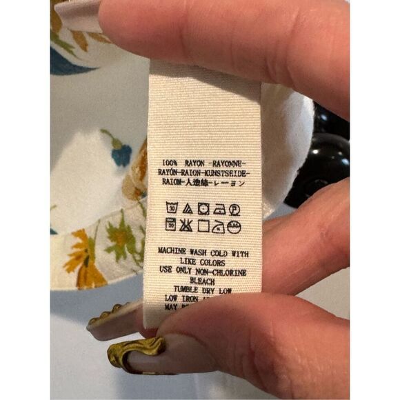 Free People Women's Mix It Up Floral Short Sleeve Ivory Combo  Mini Dress Size 2 - Picture 14 of 16